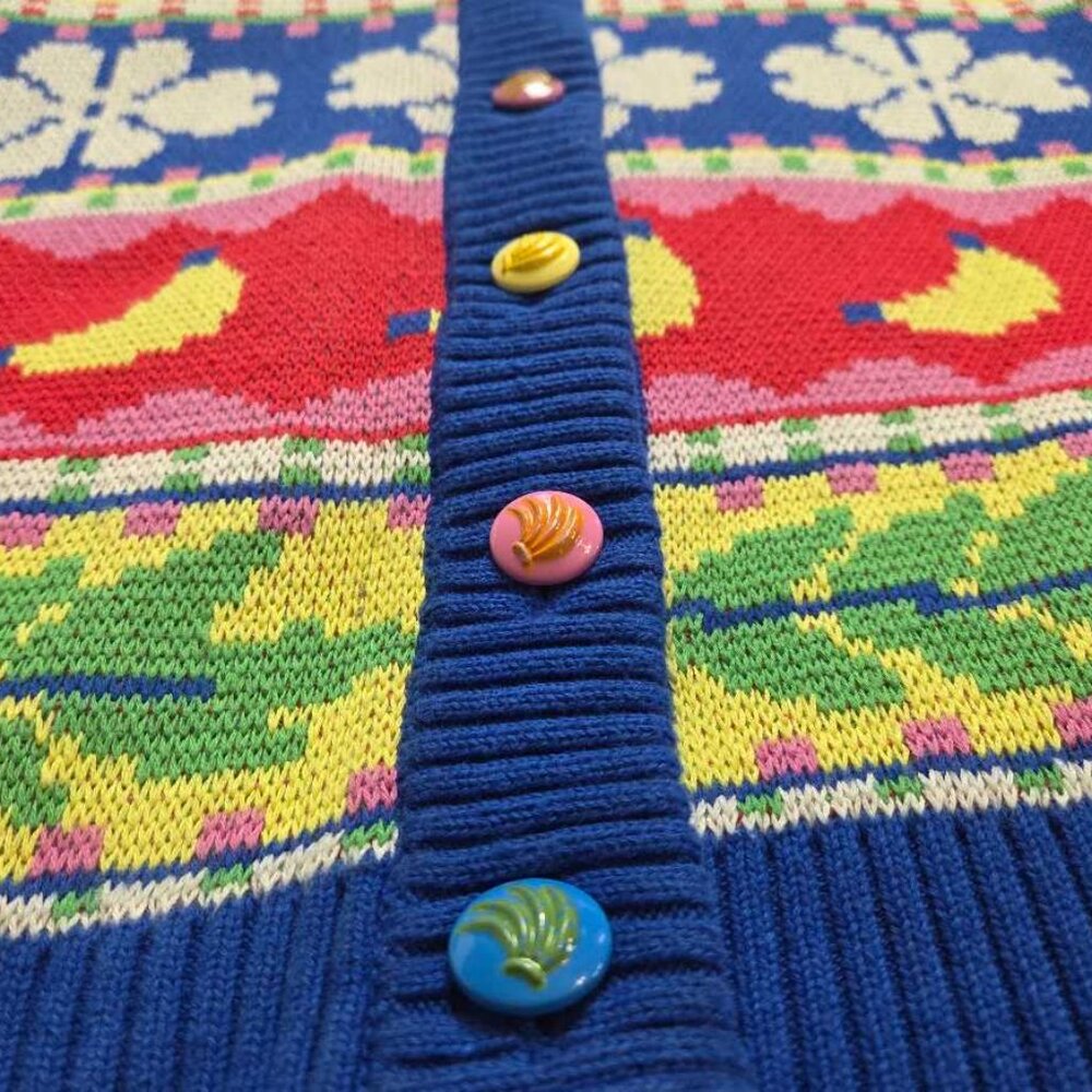 S Farm Rio X Anthropologie Sweet Orchard Fruit Knit Cardigan Oversized Sweater 2 View 6
